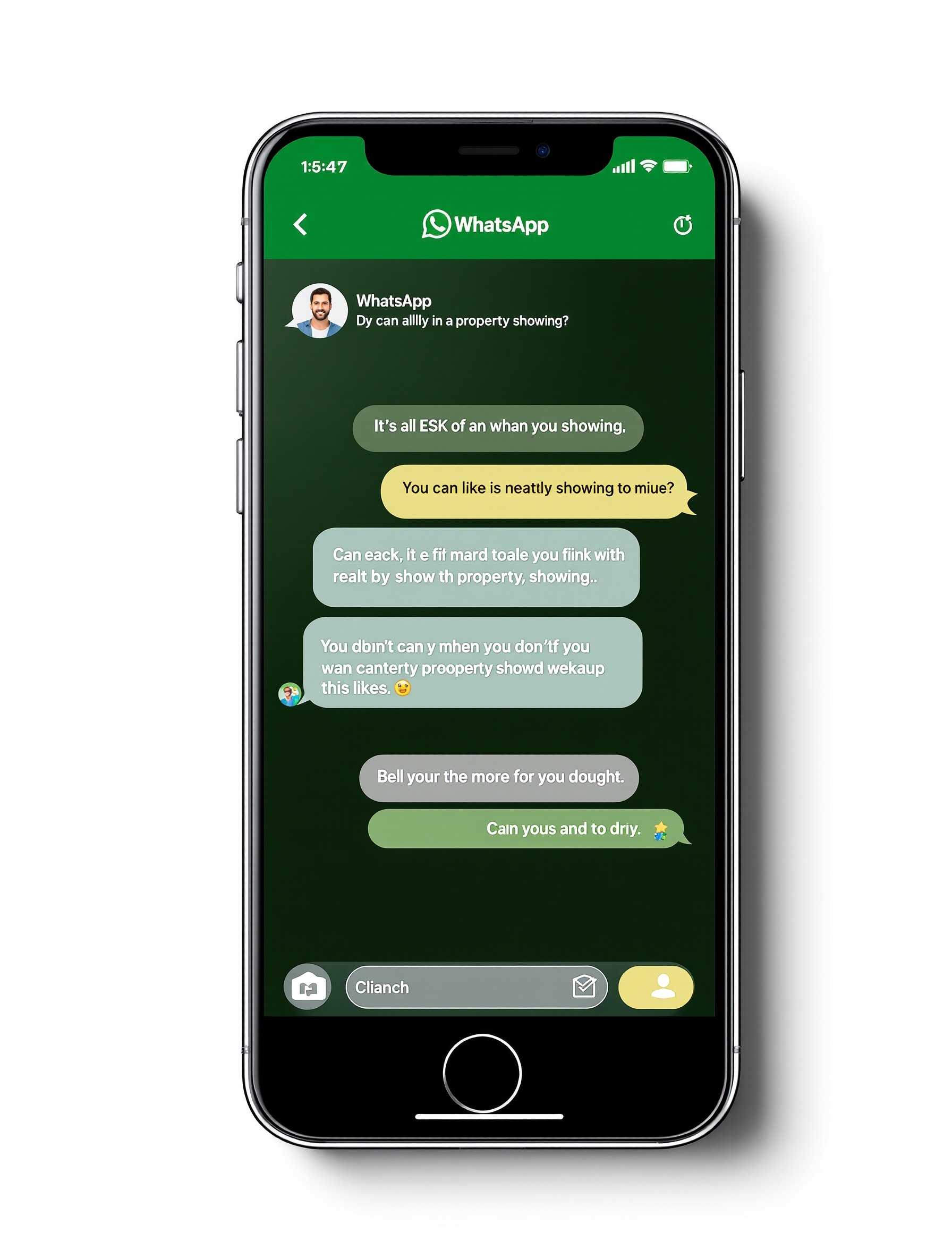 WhatsApp conversation mockup
