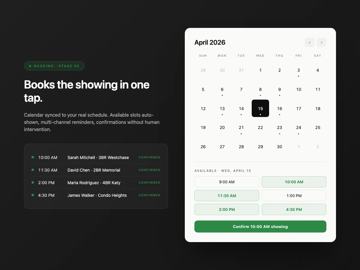 Calendar booking mockup